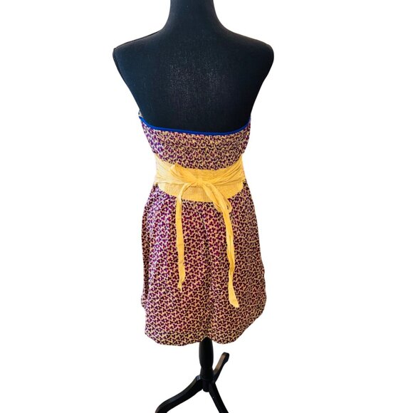 Free People Strapless Cottage Core Feminine Floral Dress Smocked Y2K empire - Picture 8 of 10